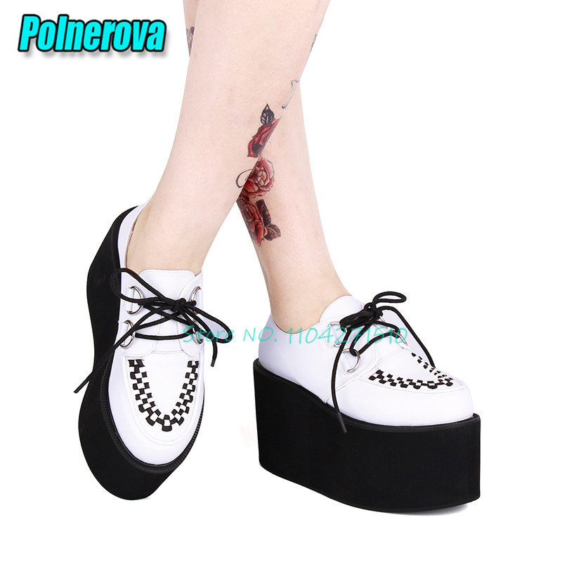 Women Shoes Size 7 - Punk Tarzı, Kalın Tabanlı, Yuvarlak Burunlu,