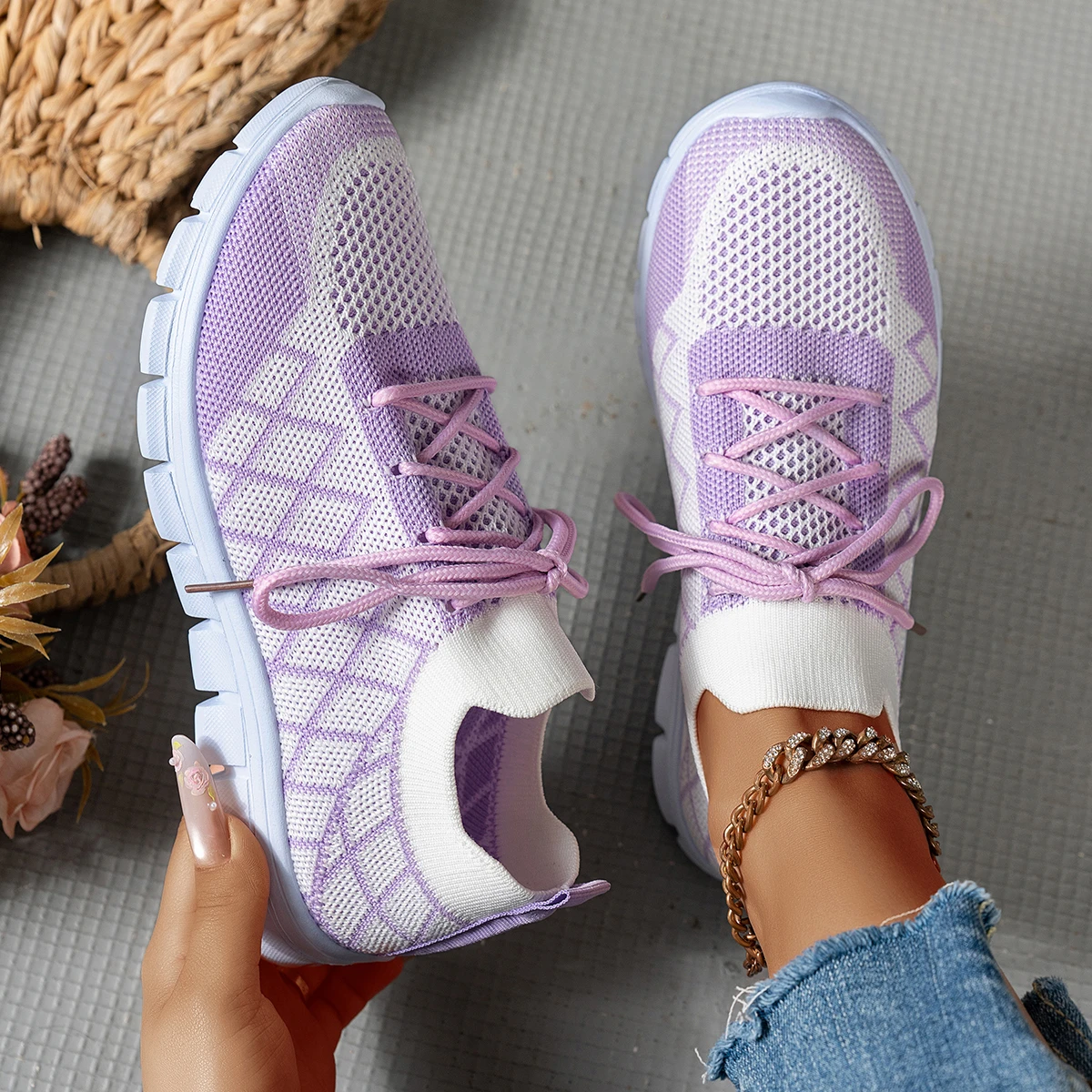 Women'S Shoes Hey Dude - Kadın Örgü Çoraplı Spor Ayakkabı, Eşkenar