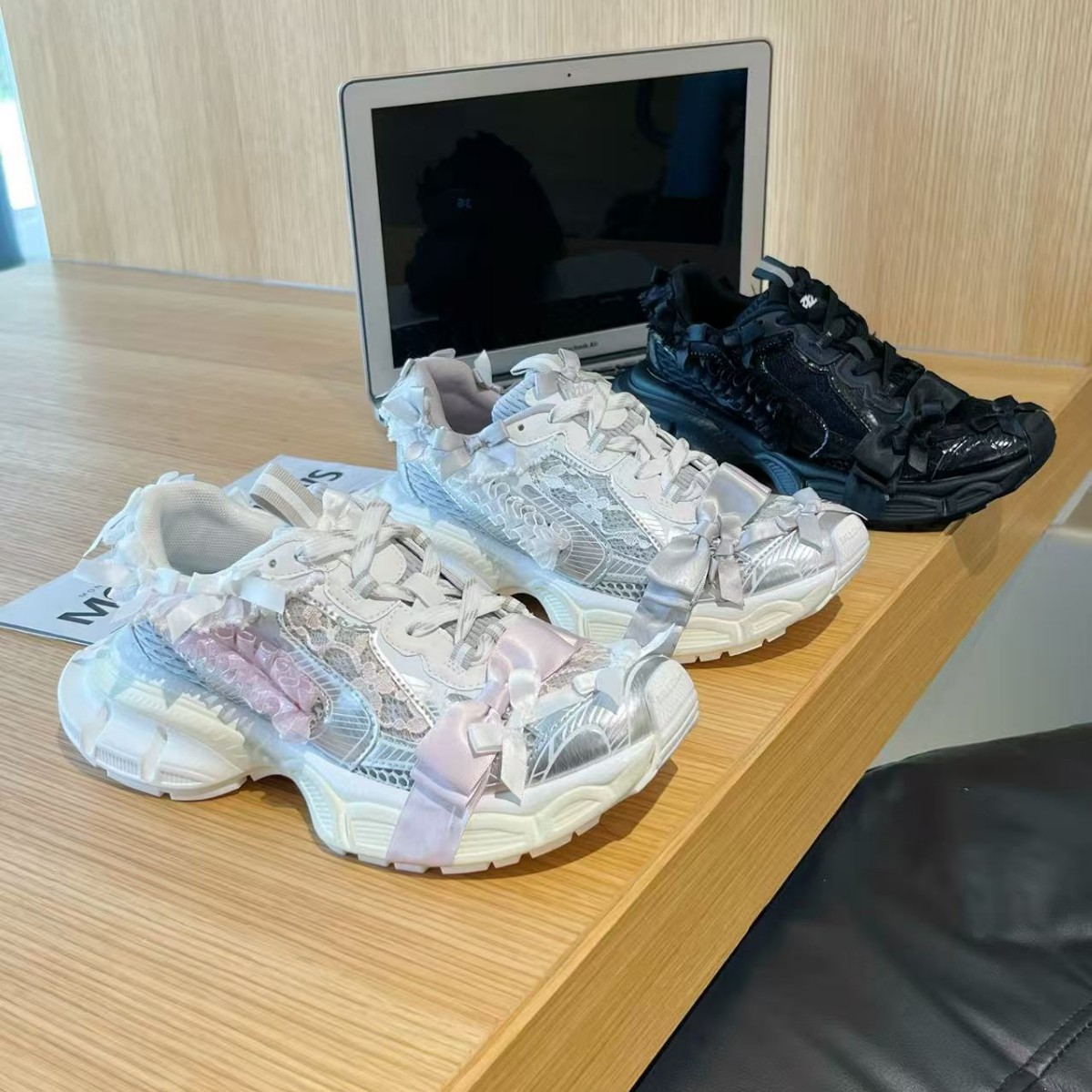 Women'S Shoes Paris - Yaz Yetişkin Kızlar Dantel Yay Kalın