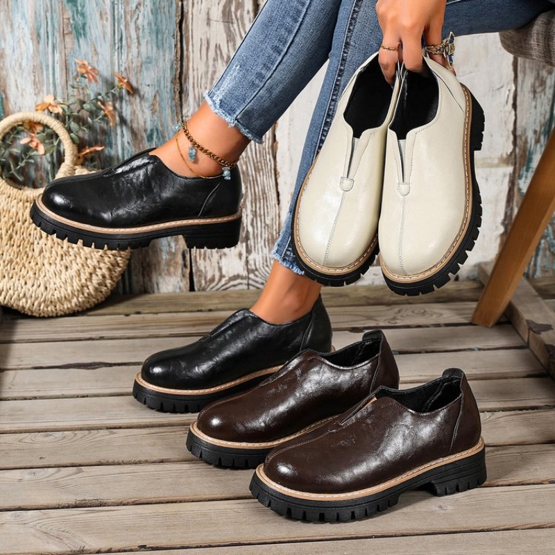 Women Shoes Loafers - Retro İngiliz Tarzı Kadın Ayakkabıları İlkbahar