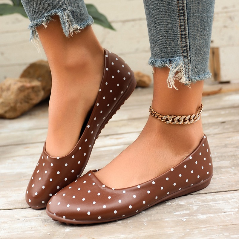 Bayan Beyaz Puantiyeli Yuvarla - Women Shoes Loafers incelemesi ve fiyatı