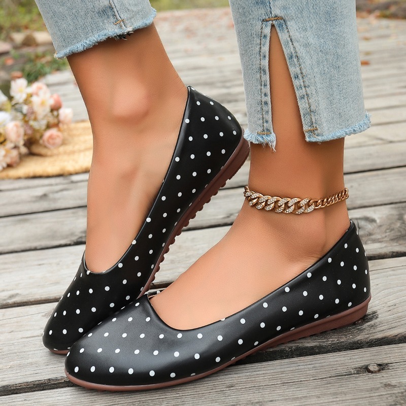 Bayan Beyaz Puantiyeli Yuvarla - Women Shoes Loafers incelemesi ve fiyatı