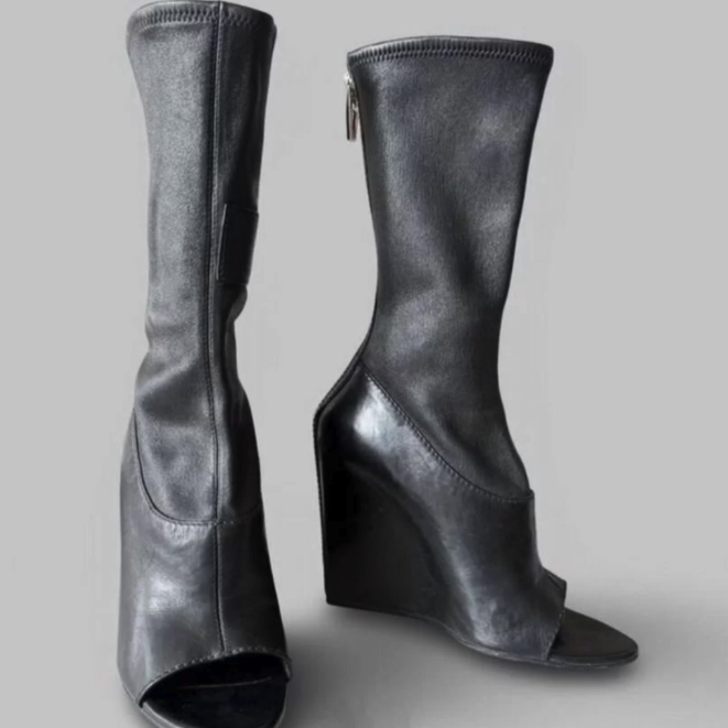 Siyah deri dolgu topuklu peep  - Women'S Shoes Paris incelemesi ve fiyatı