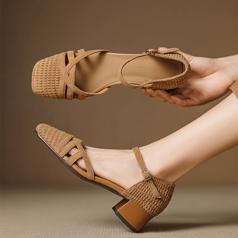 Retro Örgü Yüksek Topuk Sandal - Square Toe Mule incelemesi ve fiyatı