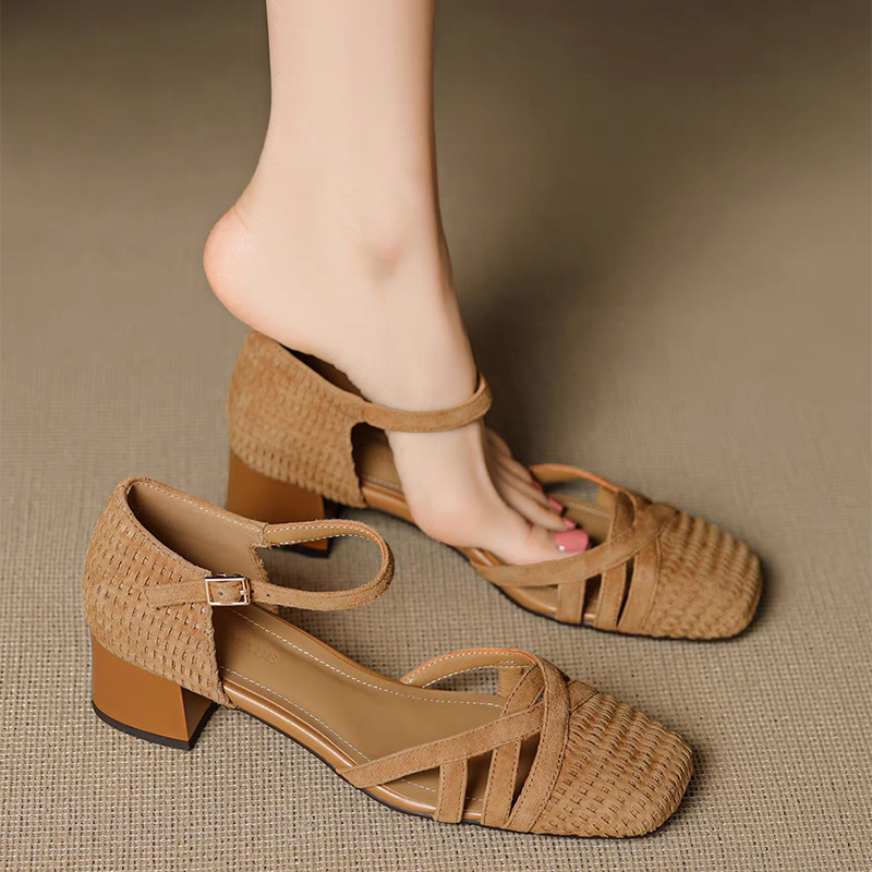 Retro Örgü Yüksek Topuk Sandal - Square Toe Mule incelemesi ve fiyatı