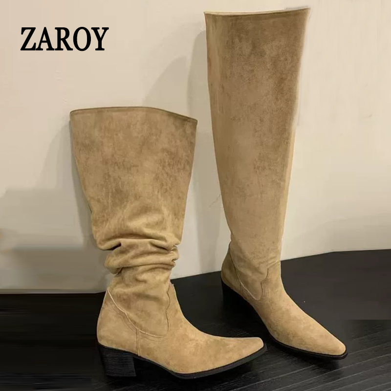 ZAROY Kış Sivri Burun Diz Yüks - Wide Fit Heels incelemesi ve fiyatı