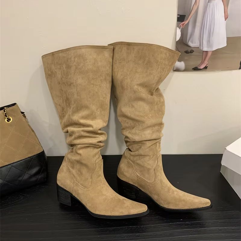 ZAROY Kış Sivri Burun Diz Yüks - Wide Fit Heels incelemesi ve fiyatı