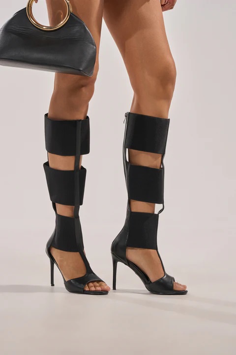 Siyah Geniş Kare Deri Ekose Sa - Wide Fit Heels incelemesi ve fiyatı